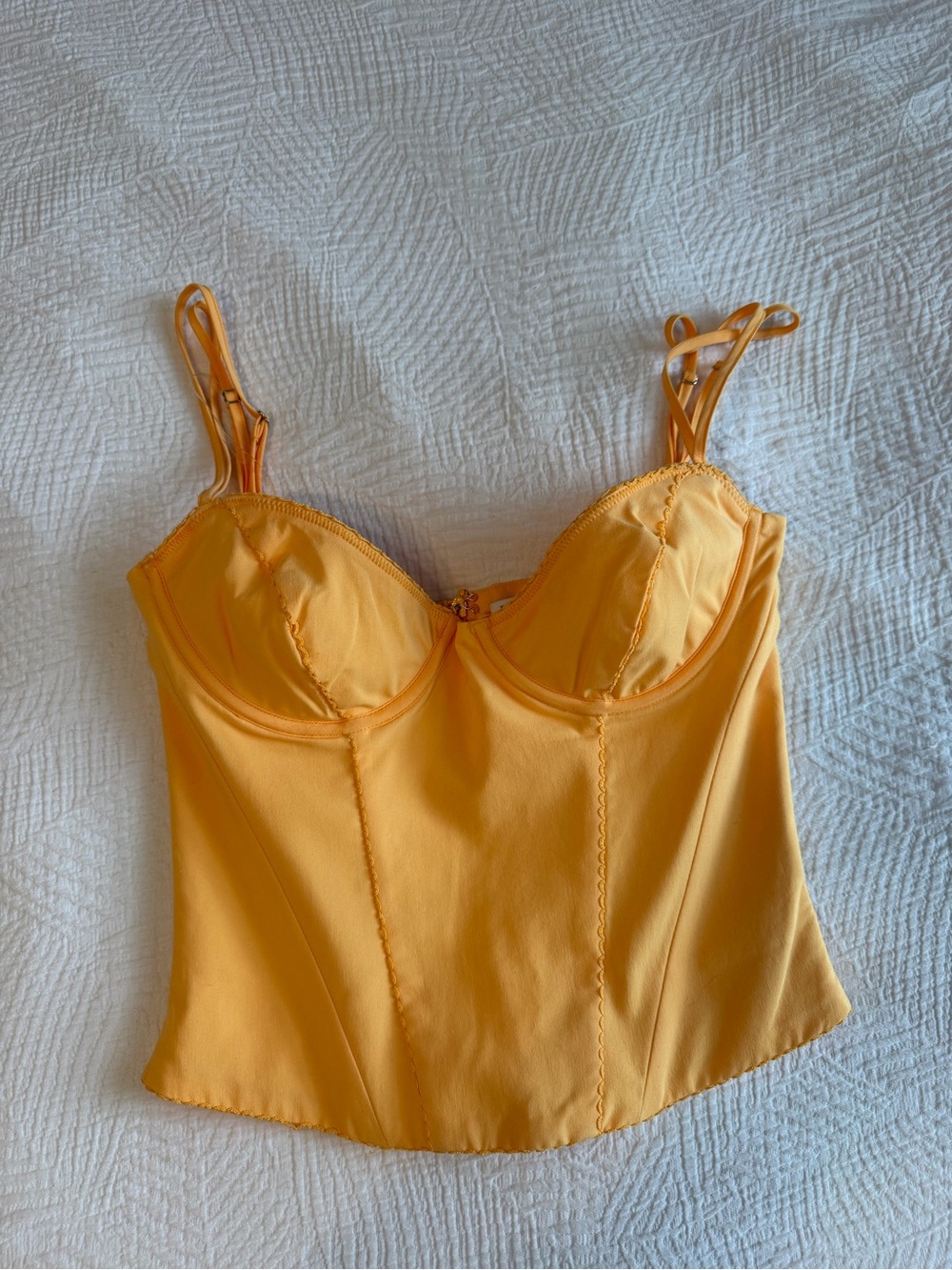 Tangerine orange Bustier Crop Top